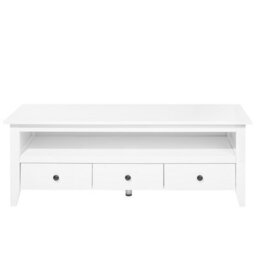 Wyld And Coco 61 Inch White Tv Stand Rustic 3 Drawers With Cable Management - thumbnail 4