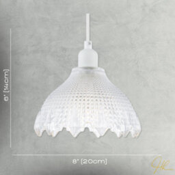 Happy Homewares Classic Ornate Round Clear Glass Pendant Shade With Moulded Design - thumbnail 7