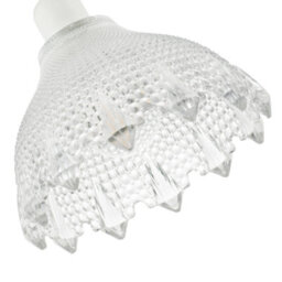 Happy Homewares Classic Ornate Round Clear Glass Pendant Shade With Moulded Design - thumbnail 5