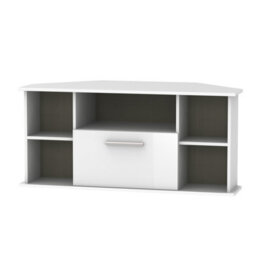 Trent Corner Tv Unit In White Gloss (Ready Assembled)
