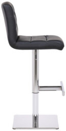 Lamboro Luscious Deluxe Real Leather Breakfast Bar Stool, Chrome Footrest, Adjustable Swivel Gas Lift, Home Bar & Kitchen Barstool, Black - thumbnail 2