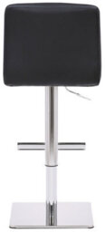 Lamboro Luscious Deluxe Real Leather Breakfast Bar Stool, Chrome Footrest, Adjustable Swivel Gas Lift, Home Bar & Kitchen Barstool, Black - thumbnail 5