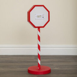 Samuel Alexander 57Cm Santa Stop Here Light Up Christmas Sign With 8 White Leds - thumbnail 5