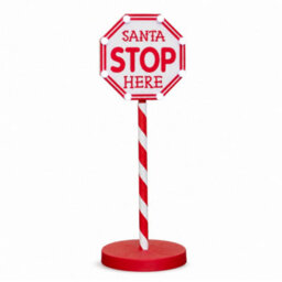 Samuel Alexander 57Cm Santa Stop Here Light Up Christmas Sign With 8 White Leds - thumbnail 8