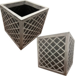 STAR SUPPLIES 2X Large Square Lazio Effect Planters For Garden Indoor & Outdoor Patio Planters Pots - thumbnail 1