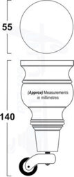 L&F 4X Replacement Solid Wood Furniture Feet Antique Castor Legs 140mm High Sofas Chairs Stools M8 Tsp2005 - thumbnail 2