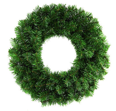 Premier Decorations Limited Large Plain Christmas Door Wreath 50Cm Green Artificial Door Decoration - image 1