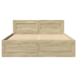 Walplus Bed Frame With Headboard Without Mattress Sonoma Oak 120X190 Cm Small Double - thumbnail 5