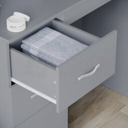 Lassic Vida Designs Riano Grey 3 Drawer Bedroom Vanity Dressing Table - thumbnail 7