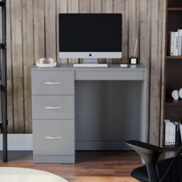 Lassic Vida Designs Riano Grey 3 Drawer Bedroom Vanity Dressing Table - thumbnail 4