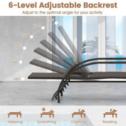 Outdoor Chaise Lounge Chair Patio Wicker Chaise Lounger - thumbnail 6