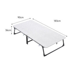 2 Fold Single Folding Bed With Wheels Portable Rollaway Fold Away Guest Bed Metal Frame - thumbnail 2