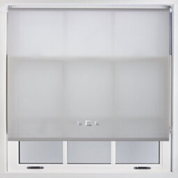 Furnished Trimmable Roller Blind With Triple Square Eyelets And Metal Fittings - Grey Daylight Shade (W)240Cm X (L)165Cm - thumbnail 1