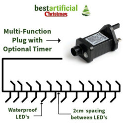 Best Artificial Bright White Connectable Led Indoor Outdoor Waterproof Cluster String Lights (240 Led's (5M), Low Voltage Plug) - thumbnail 4