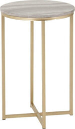Seconique Dallas Round Side End Table Marble Effect And Gold Tone Metal Finish - thumbnail 5