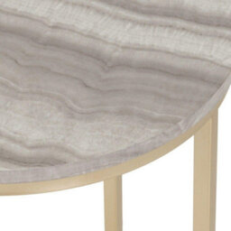 Seconique Dallas Round Side End Table Marble Effect And Gold Tone Metal Finish - thumbnail 6