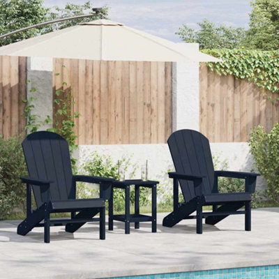 Walplus Garden Lounge Furniture 2 Pcs Navy 74 X 82 X 90Cm Polyethylene - image 1