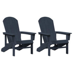 Walplus Garden Lounge Furniture 2 Pcs Navy 74 X 82 X 90Cm Polyethylene - thumbnail 2