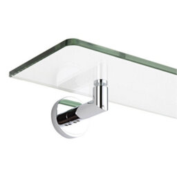 Homestylestore Wall Mounted Bathroom Glass Shelf With Chrome Brackets 500mm - thumbnail 3