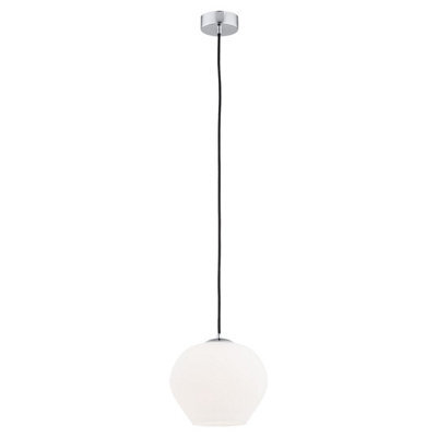 Luminosa Lighting Luminosa Kalimera 20Cm Globe Pendant Ceiling Light Opal Matt, Chrome - image 1