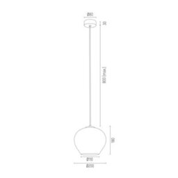 Luminosa Lighting Luminosa Kalimera 20Cm Globe Pendant Ceiling Light Opal Matt, Chrome - thumbnail 2