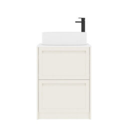 Royal Bathrooms Royal Bathroom Elmore 600mm Classic White Freestanding Bathroom Vanity Unit 2 Drawer Plain White Worktop With Peak Basin - thumbnail 7