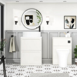 Royal Bathrooms Royal Bathroom Elmore 600mm Classic White Freestanding Bathroom Vanity Unit 2 Drawer Plain White Worktop With Peak Basin - thumbnail 5