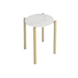 Uk Homeliving Kosei Side Table - White And Gold - thumbnail 2