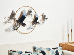 Beliani Wall Decor Bird Tellurium Metal 50 Cm Gold - thumbnail 2
