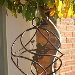 Poppy Forge Fairy Catcher With Standing Fairy Brown - Hanging Ornament - Solid Steel - L27.9 X W27.9 X H27 Cm - Black - thumbnail 1