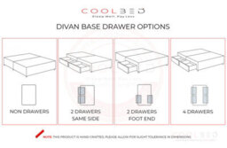 "COOL BED Black Crushed Velvet 3Ft- Single 0 Drawers Divan Base With Memory Sprung Mattress And 20"" Cube Headboard" - thumbnail 3