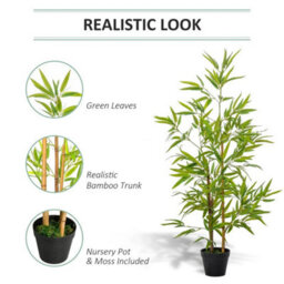 Set Of 2 120Cm/4Ft Artificial Bamboo Tree Decorative Plant W/ Pot Indoor - thumbnail 4