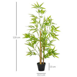 Set Of 2 120Cm/4Ft Artificial Bamboo Tree Decorative Plant W/ Pot Indoor - thumbnail 2