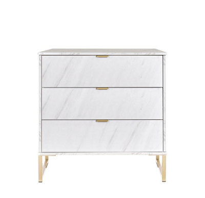 Nanjing 3 Drawer Chest Of Drawers In Marble (Ready Assembled) - image 1