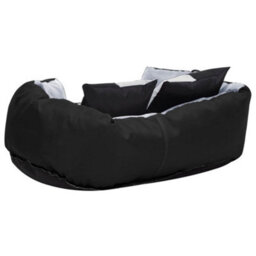 Berkfield Reversible & Washable Dog Cushion Grey And Black 65X50X20 Cm - thumbnail 5