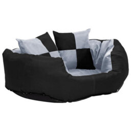 Berkfield Reversible & Washable Dog Cushion Grey And Black 65X50X20 Cm - thumbnail 2