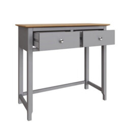 2 Drawer Dressing Table Dove Grey Oak Top Modern Bedroom Furniture Natural - thumbnail 6