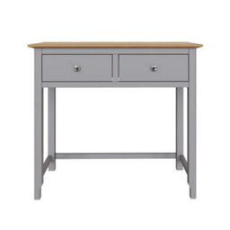 2 Drawer Dressing Table Dove Grey Oak Top Modern Bedroom Furniture Natural - thumbnail 5