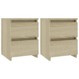 Berkfield Bedside Cabinets 2 Pcs Sonoma Oak 30X30X40 Cm Engineered Wood - thumbnail 2