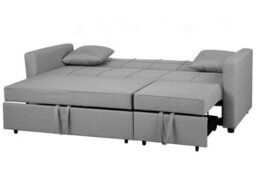 Eco Living Osaka Button Tuffted Linen 3 Seater Sofa Bed Light Grey - thumbnail 3