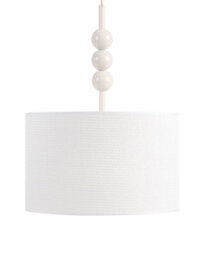 Wyld and Coco Aurora Pendant Lamp White Iron Drum Shade Mid-Century Modern Lighting 35Cm Diameter 203Cm Drop - thumbnail 3