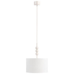 Wyld and Coco Aurora Pendant Lamp White Iron Drum Shade Mid-Century Modern Lighting 35Cm Diameter 203Cm Drop - thumbnail 1
