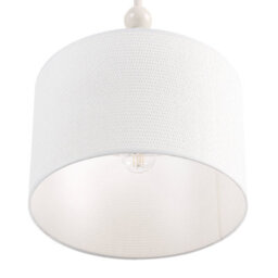 Wyld and Coco Aurora Pendant Lamp White Iron Drum Shade Mid-Century Modern Lighting 35Cm Diameter 203Cm Drop - thumbnail 5