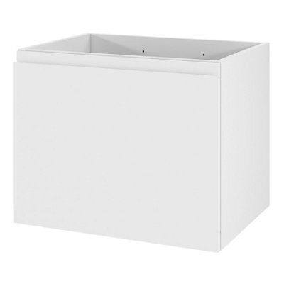 GoodHome Levanna Compact Matt White Single Wall-Mounted Bathroom Cabinet (H) 480mm (W) 600mm - image 1