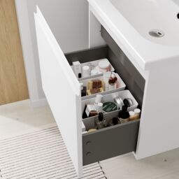GoodHome Levanna Compact Matt White Single Wall-Mounted Bathroom Cabinet (H) 480mm (W) 600mm - thumbnail 8