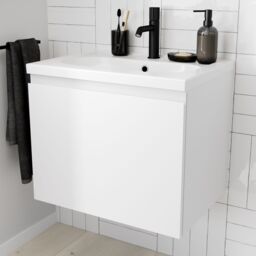 GoodHome Levanna Compact Matt White Single Wall-Mounted Bathroom Cabinet (H) 480mm (W) 600mm - thumbnail 7
