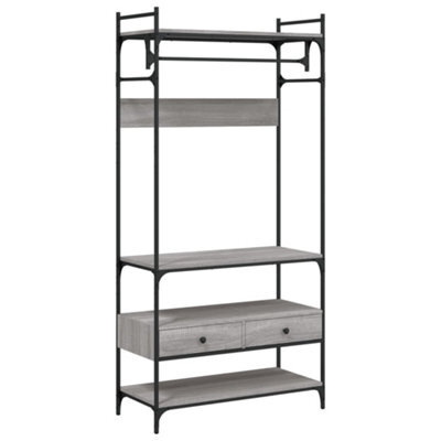Berkfield Durable Wardrobe With Drawers Grey Sonoma 89X39X184.5 Cm Engineered Wood