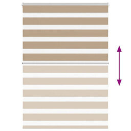 Berkfield Modern Zebra Blind Sand Brown 100X150 Cm Fabric Width 95.9 Cm Polyester - thumbnail 5