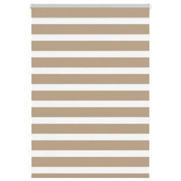 Berkfield Modern Zebra Blind Sand Brown 100X150 Cm Fabric Width 95.9 Cm Polyester - thumbnail 2