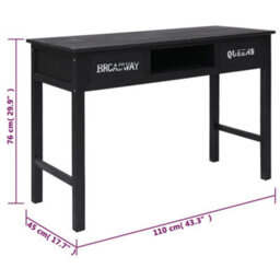 Berkfield Elegant Console Table Black 110X45X76 Cm Wood - thumbnail 9